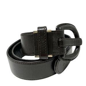 Hanae Mori Belt Dark Brown Gold Adjustable